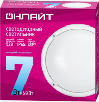ОНЛАЙТ св-к св/д влагозащ. 7W OBL-R1-7-6.5K-WH-IP65-LED 61193