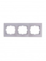 Lezard KARINA рамка 3 мест. (горизонт.) б/вст матов. серебро (ABS) 707-4300-148