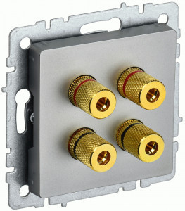 IEK BRITE мех. роз. СУ аудио х4 РА10-БрС сталь BR-S40-K46