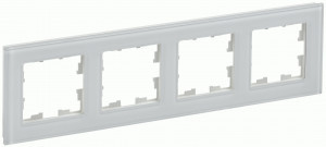 IEK BRITE Рамка СУ 4 мест. РУ-4-2-БрБ стекло бел. BR-M42-G-K01