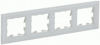 IEK BRITE Рамка СУ 4 мест. РУ-4-2-БрБ стекло бел. BR-M42-G-K01