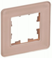 IEK BRITE Рамка СУ 1 мест. РУ-1-2-Бр стекло дымчатый RE BR-M12-G-41-K97