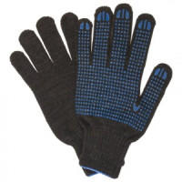 Перчатки хлопчатобумажные, КОМПЛЕКТ 5 ПАР, 7 класс, 65-67 г, 216 текс, ПВХ-точка, ЛАЙМА ПРОФИ XL, че