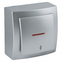 Nilson выкл. 1 кл. ОУ (инд.) (проходной), Themis, серебро 26131008