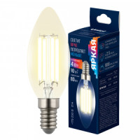 Uniel ЯРКАЯ C35 E14 4W(806lm 360°)  3000K 2K 35x100 прозрачная  LED-C35-4W/3000K/E14/CL GLY01TR