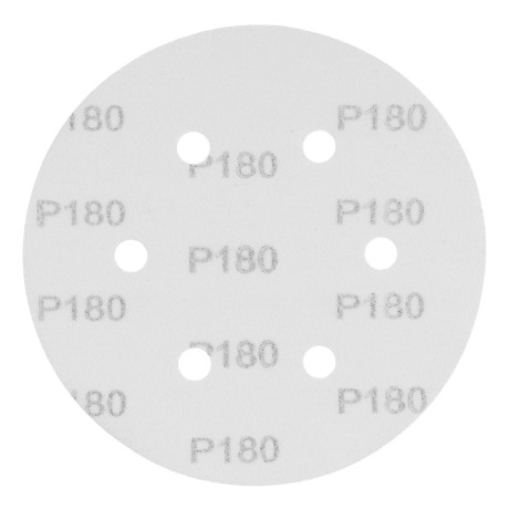 Круг абразивный на ворсовой подложке под "липучку", перфорированный, P 180, 150 мм, 5 шт Matrix