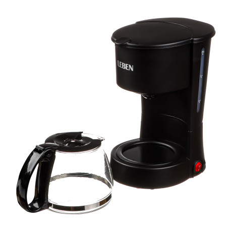 LEBEN Кофеварка капельная 650Вт, стеклянная колба 650 мл