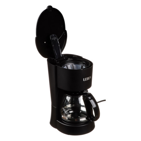 LEBEN Кофеварка капельная 650Вт, стеклянная колба 650 мл