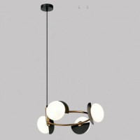 Eurosvet св-к подвес. 4x25W 500х500х900 мет черный/белый/латунь Moity 70150/4 a064822