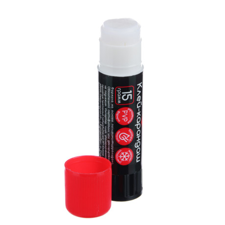 ClipStudio Клей-карандаш 15 гр "Альфа", быстросохнущий, улучшенная формула на основе PVP, пластик