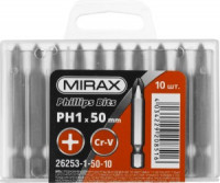 Биты MIRAX PH№1, тип хвостовика E 1/4&quot;, длина 50мм, 10шт