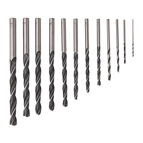 Набор сверл по металлу, 1-10 мм (через 0.5 мм) 19 шт, Р6М5, прокат, цилиндрический хвостовик Барс