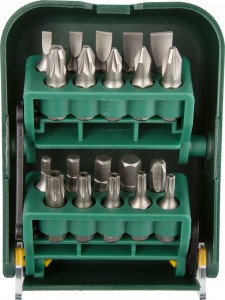 Набор KRAFTOOL "EXPERT" Биты в мобильном бит-боксе с клипсой, Cr-V, 25мм, 21 предмет