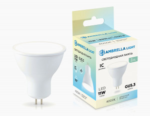 Ambrella лампа св/д MR16 GU5.3 11W(930lm) 4000K 4K 50х57 IC 161104