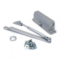 NOTEDO Доводчик дверной DC-090-НО с фиксатором SILVER до 90 кг сереб. (10)