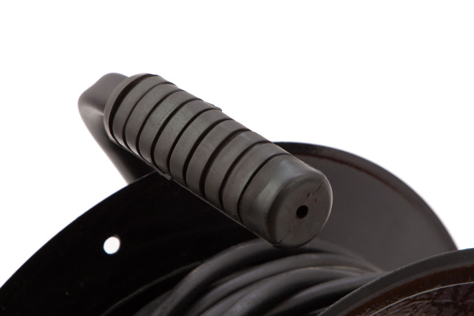 Удлинитель силовой 30 м, 16А, тип УХз16, КГ 3 x 2.5 мм, на стальной катушке, 4 розетки Сибртех