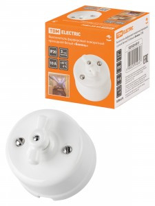 TDM Болонь выкл. фарфор. поворот. проходной с ручкой (бантик) 10А белый Ретро SQ1820-0011