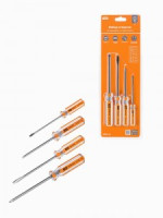 TDM Гранит Набор отверток 4 шт.: SL3x75 SL5x100 PH1x75 PH2x100 (блистер) CS  SQ1013-0101