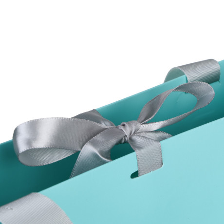 LADECOR Пакет подарочный, высококачественная бумага, с лентой, 32x25x11 см, морская волна