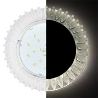 Ecola GX53 H4 LD5361 св-к Стекло Круг мат.стразы Гребенка подсв. 4K Хром-мат 38x126 SN53RCEFB (10!)