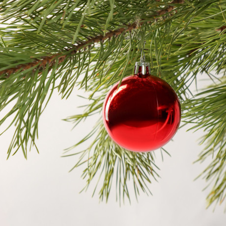 СНОУ БУМ Набор шаров 6шт 6см пластик, красный