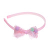 ЮНИLOOK Ободок для волос с бантом, пластик, полиэстер, 1см, 6 цветов, ACS-01