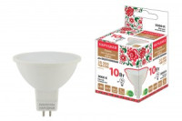 TDM Лампа светодиодная MR16-10 Вт-230 В-3000 К–GU5,3 Народная SQ0340-1609