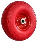 Колесо БЕСКАМЕРНОЕ полиуретан малое 3.5-4, Ø оси 16мм