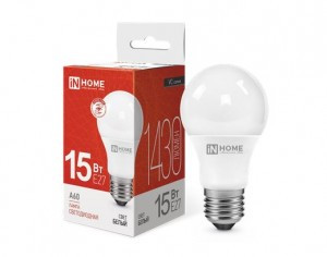 ASD/InHome лампа св/д VC ЛОН A60 E27 15W(1430lm) 4000K 4K 110x60 (без пульсации) 0273