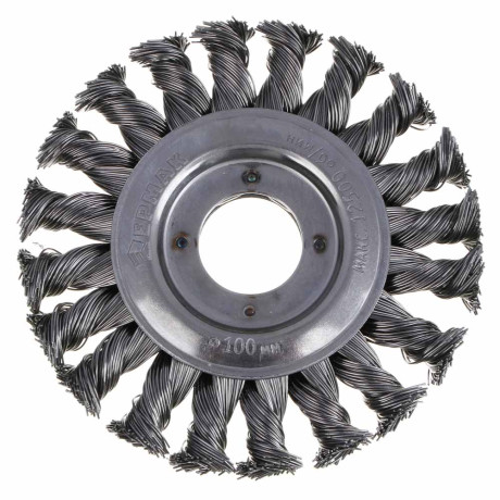 ЕРМАК PROFI Щетка дисковая для УШМ, плетеные пучки стальной проволоки 0,5мм, 100х22мм