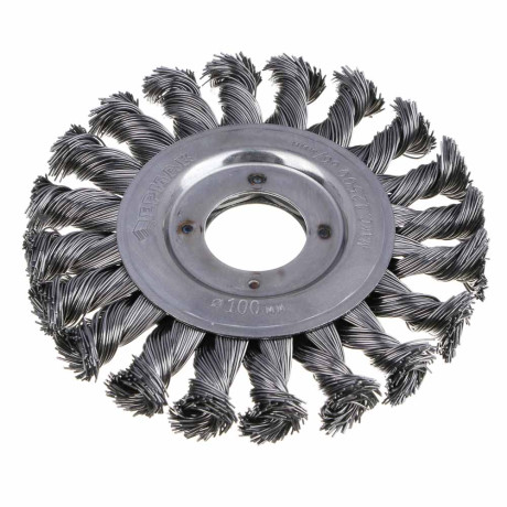 ЕРМАК PROFI Щетка дисковая для УШМ, плетеные пучки стальной проволоки 0,5мм, 100х22мм