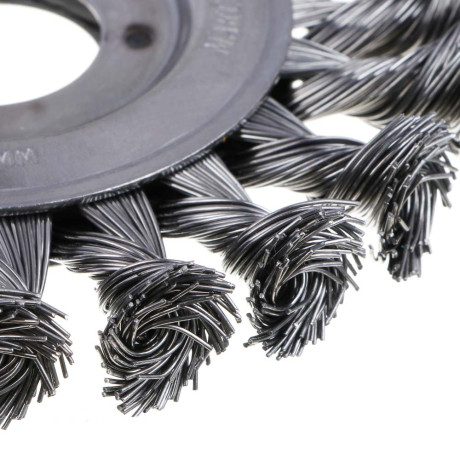 ЕРМАК PROFI Щетка дисковая для УШМ, плетеные пучки стальной проволоки 0,5мм, 100х22мм