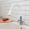 Излив смесителя для кухни, силиконовый, 2 режима, белый