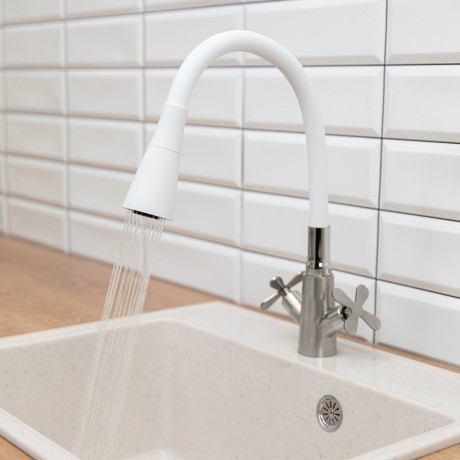 Излив смесителя для кухни, силиконовый, 2 режима, белый