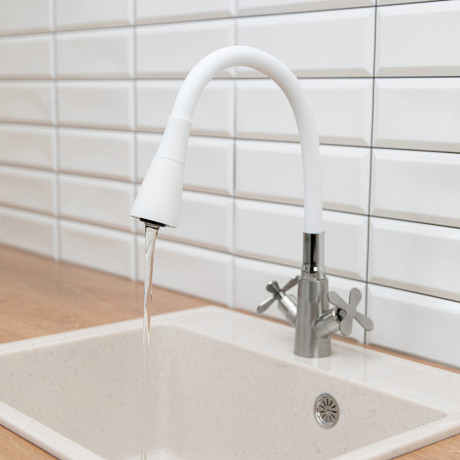 Излив смесителя для кухни, силиконовый, 2 режима, белый