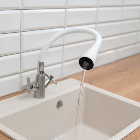 Излив смесителя для кухни, силиконовый, 2 режима, белый