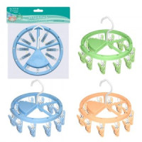 Вешалка круг с 12 прищепками, d=23см (кратность 6шт!!!), пластик FL75-34 Мультидом