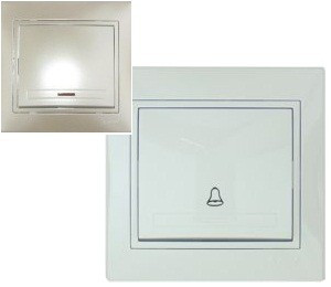 Lezard Мира кнопка звон. СУ 1 кл. 16А перламутр (корпус PC) 701-3030-103