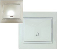 Lezard Мира кнопка звон. СУ 1 кл. 16А перламутр (корпус PC) 701-3030-103