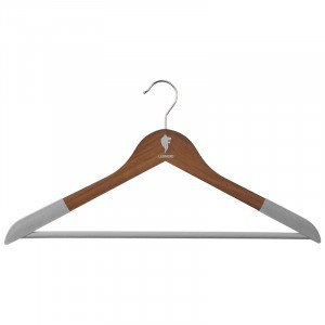Вешалка-плечики 44,5см, дерево, флокированое, темно-коричн 107907 Leonord