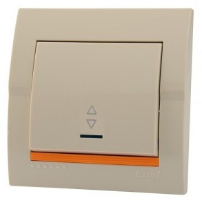 Lezard DERIY выкл. СУ 1 кл. 10А (проходн.) (инд.) крем.