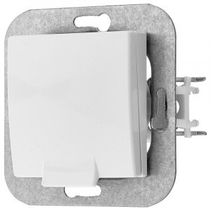 Bylectrica УЮТ мех. розетки земля со шторками с крышкой, белый, (РС16-538)