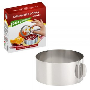 Форма кулинарная регулируемая "Круг", 16-30*8,5см, нерж.сталь AN8-25 Мультидом