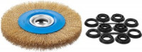 Щетка диск. ЗУБР &quot;ПРОФЕССИОНАЛ&quot; д/точ-шлиф станка, витая стальн.латунирован проволока0,3мм, 200х32мм