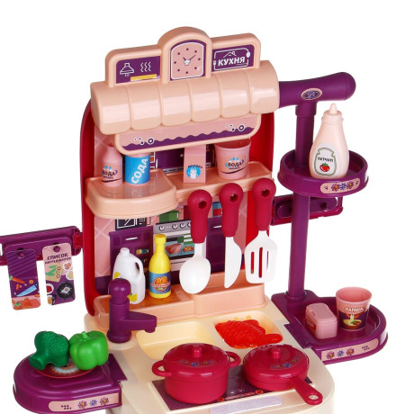 ИГРОЛЕНД Игровой набор "Кухня в чемодане", на колесах, PP, картон, 22х15,5х31 см