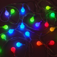 СНОУ БУМ Гирлянда эл. вьюн 4м, 20LED, шар 1,6см, мульти в диоде/RGRB, перелив, ПВХ прозрачный, 220В