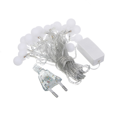 СНОУ БУМ Гирлянда эл. вьюн 4м, 20LED, шар 1,6см, мульти в диоде/RGRB, перелив, ПВХ прозрачный, 220В
