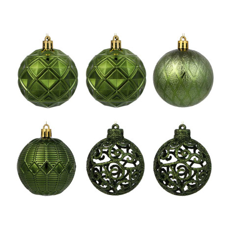 СНОУ БУМ Набор шаров 6 см, 6 шт, зеленый, 26-154