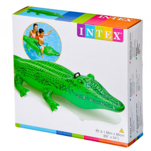 INTEX Игрушка надувная для плавания Крокодил 168x86см, рем комплект, от 3 лет 58546