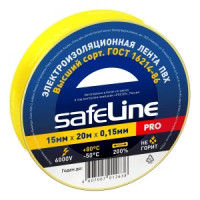 Safeline изолента ПВХ 15/20 желтая, 150мкм, арт.9361